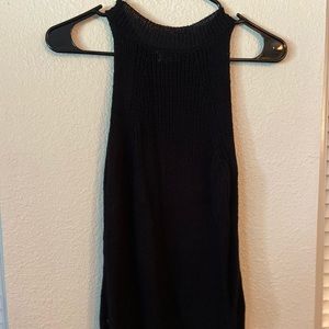 Knit Black High-neck Tank